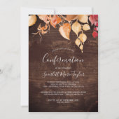 紅葉 |ブラウン素朴ウッドの確認 招待状 (正面)