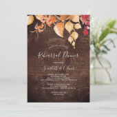 紅葉 |ブラウン素朴ウッドリハーサルディナー 招待状 (スタンド正面)