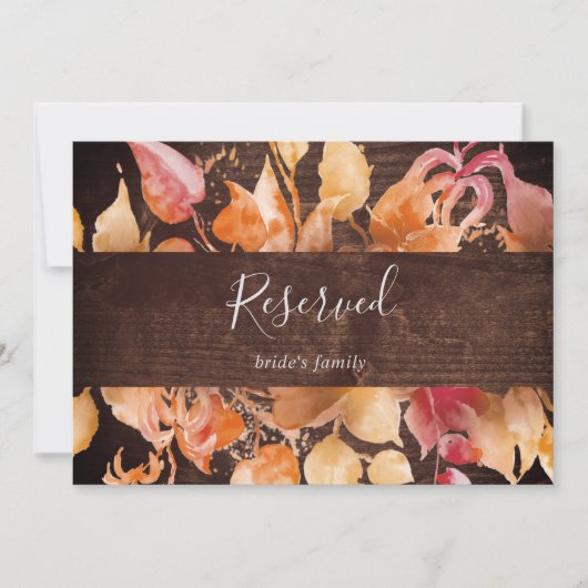 紅葉 |ブラウン素朴ウッド予約サイン (正面)