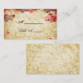 紅葉：ブルゴーニュとレッド結婚の座席表 プレイスカード (正面/裏面)