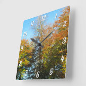 紅葉&ブルースカイスカスタム- スクエア壁時計 (傾斜)