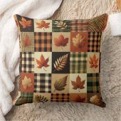 紅葉&プレイド20x20クッション:居心地の良い秋Vib クッション (ブランケット)