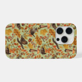 紅葉、ベリー、キノコ、ミソサザイ iPhoneケース (裏面横)