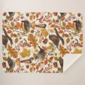 紅葉、ベリー、キノコ、レンチ シェルパブランケット (正面(横))