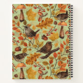 紅葉、ベリー、キノコ、レンチ ノートブック (裏面)