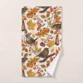 紅葉、ベリー、キノコ、レンチ バスタオルセット (ハンドタオル)