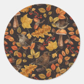 紅葉、ベリー、キノコ、レンチ ラウンドシール (正面)