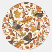 紅葉、ベリー、キノコ、レンチ ラウンドシール (正面)