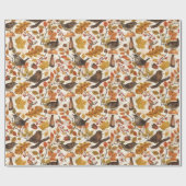 紅葉、ベリー、キノコ、レンチ ラッピングペーパー (フラット)
