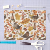 紅葉、ベリー、キノコ、レンチ 薄葉紙 (クラフト)