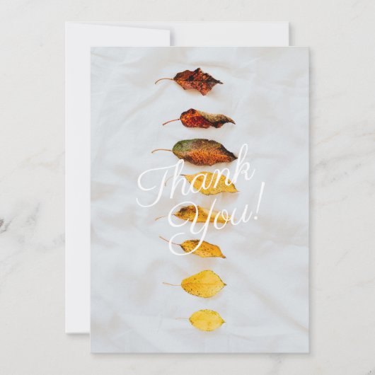 紅葉、メッセージの個人用設定と名前 サンキューカード (正面)