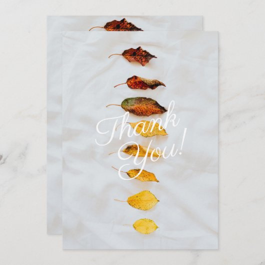 紅葉、メッセージの個人用設定と名前 サンキューカード (正面/裏面)