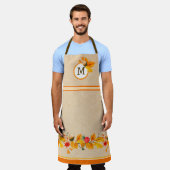 紅葉 モノグラムの エプロン (着用した状態)