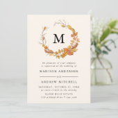 紅葉 |モノグラム結婚式招待状 招待状 (スタンド正面)