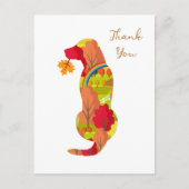 紅葉 ラブラドール シルエット ありがとう ポストカード (正面)