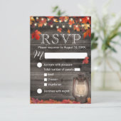 紅葉&ランタンヴィンテージ秋の結婚式RSVP 出欠カード (スタンド正面)
