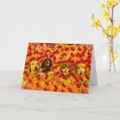 紅葉&リトルドキシカード カード (黄色い花)