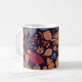 紅葉、ヴィンテージキノコイラストレーション。 コーヒーマグカップ (正面左)
