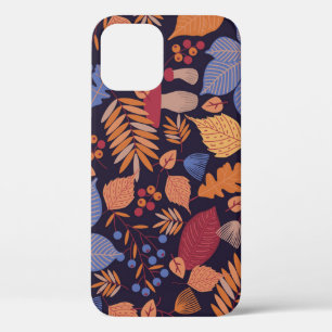 紅葉、ヴィンテージキノコイラストレーション。 iPhone 12ケース