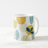 紅葉、ヴィンテージシームレスなパターン。 コーヒーマグカップ (正面右)