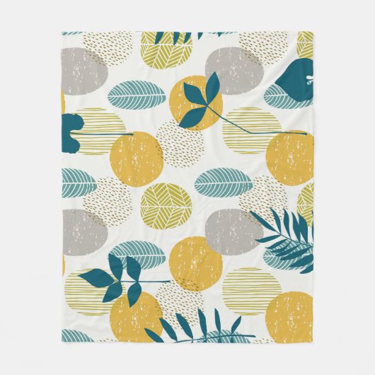 紅葉、ヴィンテージシームレスなパターン。 フリースブランケット (正面)