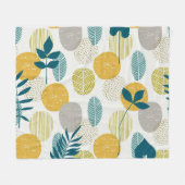 紅葉、ヴィンテージシームレスなパターン。 フリースブランケット (正面(横))