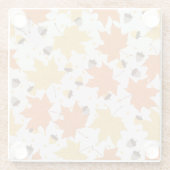 紅葉、ヴィンテージシームレスデザイン。 ガラスコースター (裏面)