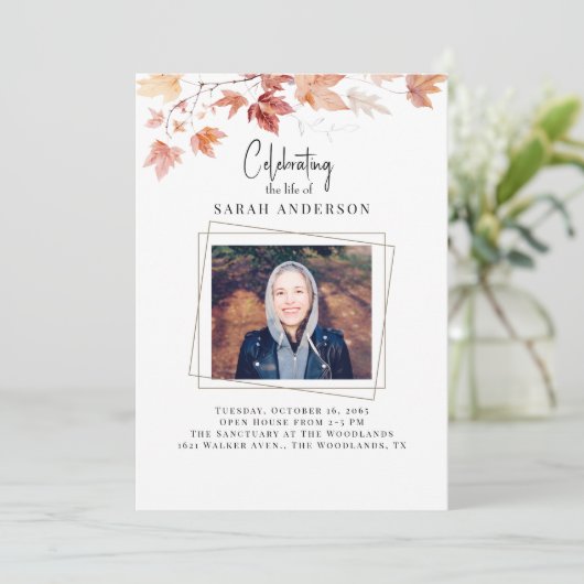 紅葉 人生 Celebration フォト 招待状 (スタンド正面)