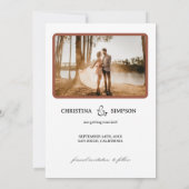 紅葉，写真，ミニマリスト日付を保存 招待状 (裏面)