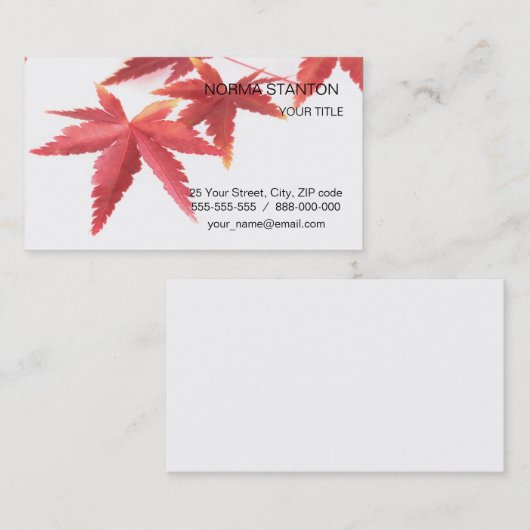 紅葉 名刺 (正面/裏面)