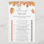 紅葉 – 彼は彼女はブライダルシャワーゲームを言った (正面)