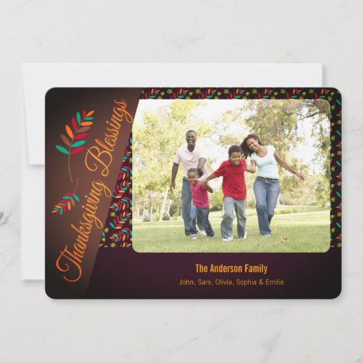 紅葉、感謝祭恵みの写真挨拶 シーズンカード (正面)