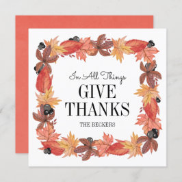 紅葉 感謝祭 グリーティングカード 招待状