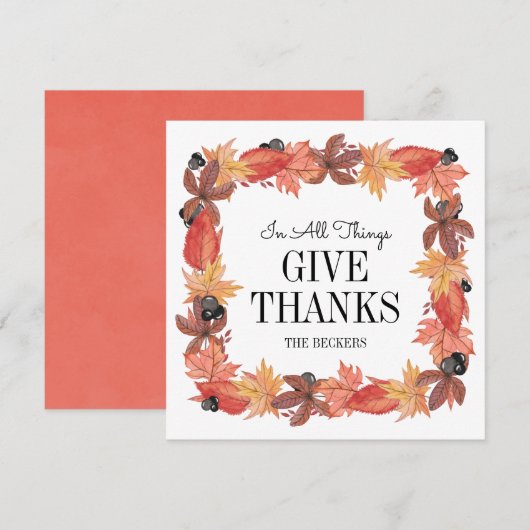 紅葉 感謝祭 グリーティング カード (正面/裏面)