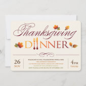 紅葉 感謝祭 夕食 ワイン＆ダイン パーティー 招待状 (正面)