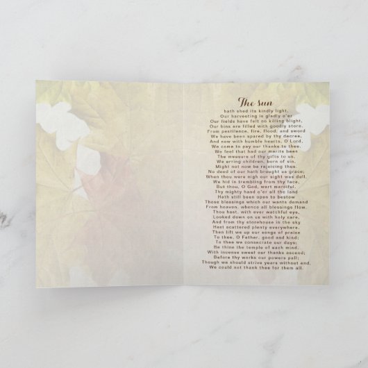 紅葉、感謝詩 カード (内部)