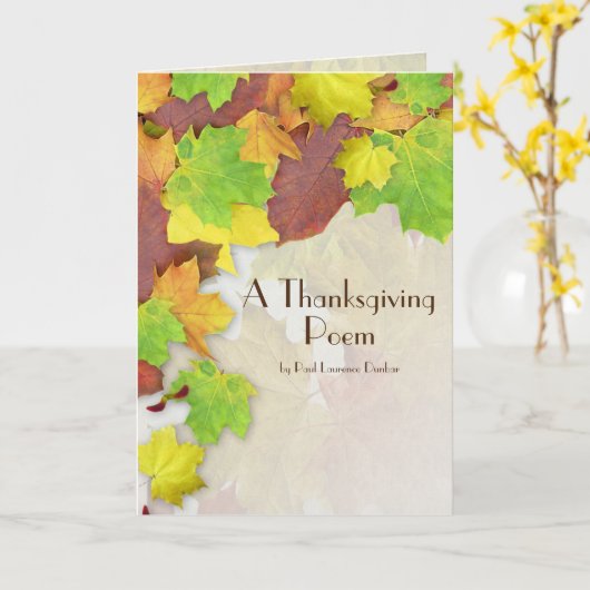 紅葉、感謝詩 カード (黄色い花)