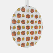 紅葉：手書きパンプキンパターン ガラスオーナメント (正面右)
