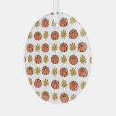 紅葉：手書きパンプキンパターン ガラスオーナメント (正面左)