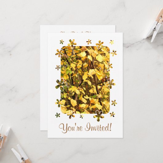 紅葉 招待状 (正面/裏面インサイチュ)