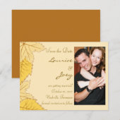 紅葉 – 日付カードの保存 招待状 (正面/裏面)