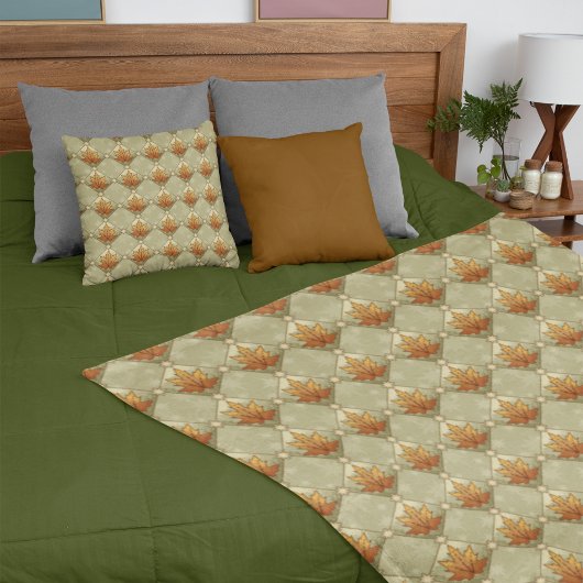 紅葉(星付きダイヤモンドパターン) フリースブランケット