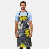 紅葉、果実：水彩パターン。 エプロン (着用した状態)