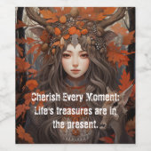 紅葉。森の女性： Live NOW ワインラベル (シングルラベル)