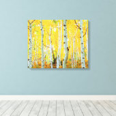 紅葉《植物》アスペン木1 キャンバスプリント (インサイチュ (ウッドフロア))