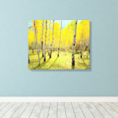 紅葉《植物》アスペン木4 キャンバスプリント (インサイチュ (ウッドフロア))