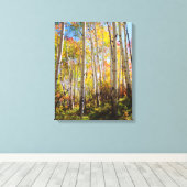 紅葉《植物》アスペン木5 キャンバスプリント (インサイチュ (ウッドフロア))