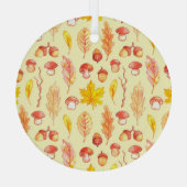 紅葉：水彩レトロ壁紙 ガラスオーナメント (裏面)