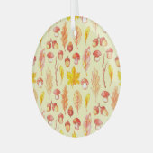 紅葉：水彩レトロ壁紙 ガラスオーナメント (正面左)