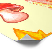 紅葉：水彩レトロ壁紙 ポスター (角)